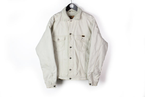 Vintage Wrangler Sherpa Jacket Large white 90's jean wear