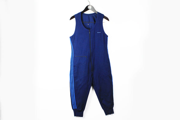 Vintage Adidas Overall Tracksuit Large navy blue 90s full zip sport suit