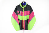 Vintage Adidas Jacket Large multicolor big logo 90s sport windbreaker
