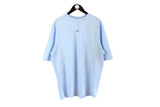 Vintage Nike T-Shirt XLarge / XXLarge  blue small center swoosh logo 90's crewneck basic blue tee