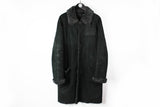 Prada Sheepskin Coat Large black button leather black label