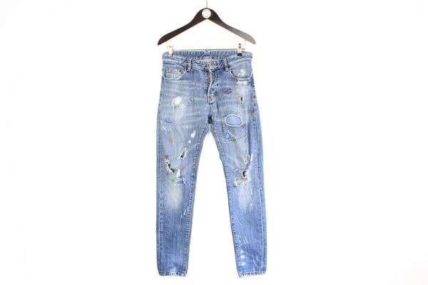 Dsquared2 Jeans streetwear luxury brand street style pants blue denim wear