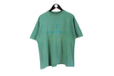 Vintage Yves Saint Laurent Bootleg Big Logo T-Shirt Medium green 90's retro cotton tee