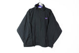 Vintage Reebok Jacket Medium black purple full zip windbreaker retro style jacket