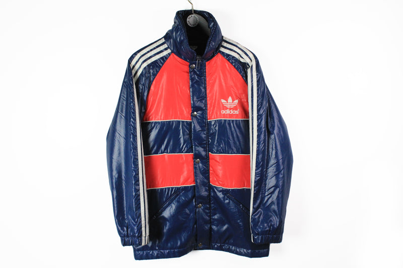 Vintage Adidas Jacket Small made in Finland winter puffer blue red 80s classic wear