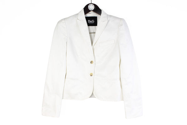 Dolce & Gabbana Blazer Women's classic white suit button up basic outfit 