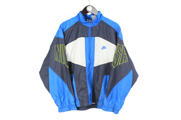 vintage NIKE authentic track jacket Size M rare retro rave hipster sport lightwear coat athletic wear 90s USA AIR hip hop running streetwear