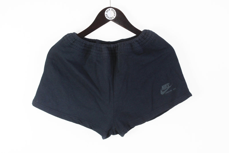 Vintage Nike Shorts Medium Oregon 90's made in Portugal navy blue retro cotton sport style