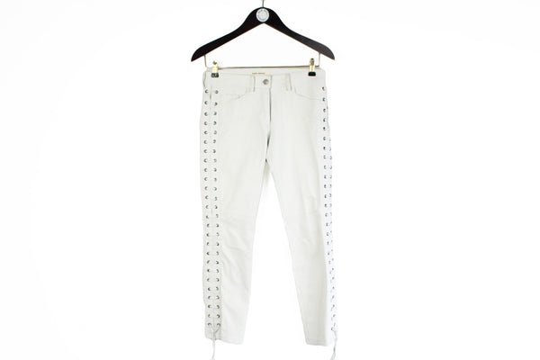 Isabel Marant x H&M Pants streetwear rare luxury brand leather white lace trousers