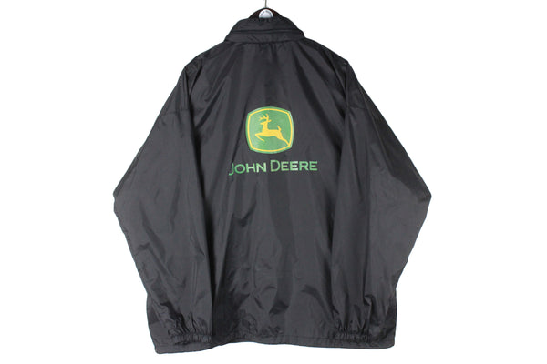 Vintage John Deere Jacket XLarge big logo 00s authentic retro racing sport windbreaker