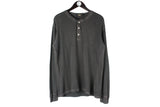 Ralph Lauren Double RL Long Sleeve T-Shirt Large RRL gray Henley neck sweatshirt authentic luxury style USA wear