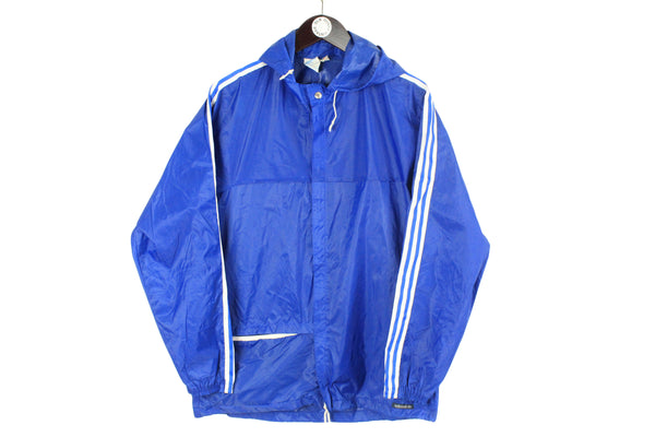 vintage ADIDAS ORIGINALS classic blue Track Jacket Size M authentic rare retro wear hipster 80s windbreaker coat athletic sport light cloth