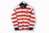 Vintage Polo by Ralph Lauren Rugby Shirt XSmall / SMall red white Mercer Polo Team striped pattern collared sweatshirt