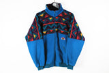 Vintage Salewa Fleece Full Zip Medium blue multicolor 90s sport windbreaker sweater