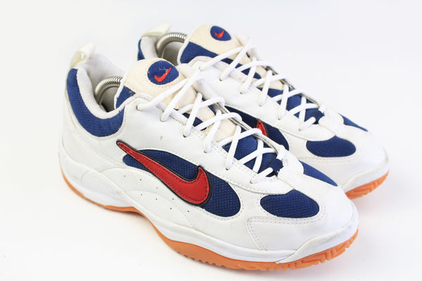 Vintage Nike Sneakers US 8 white blue 90s swoosh trainers streetwear