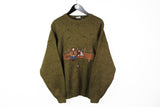 Vintage Angelo Litrico Sweater XLarge green embroidery logo fishing pullover