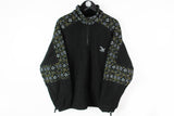 Vintage Salewa Fleece Full Zip Large black 90s sport ski sweater retro style