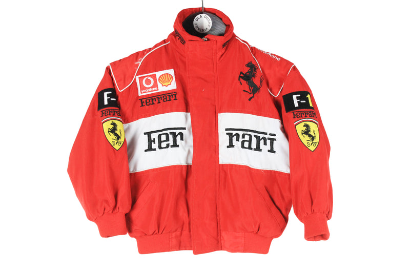 Vintage Ferrari Jacket Kids size small racing wear big logo race racing style F1 Formula 1 90's clothing Shell merch motor car authentic outfit