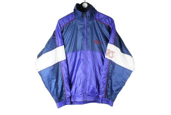 Vintage Asics Track Jacket Large purple big logo 90s retro Japan brand sport style