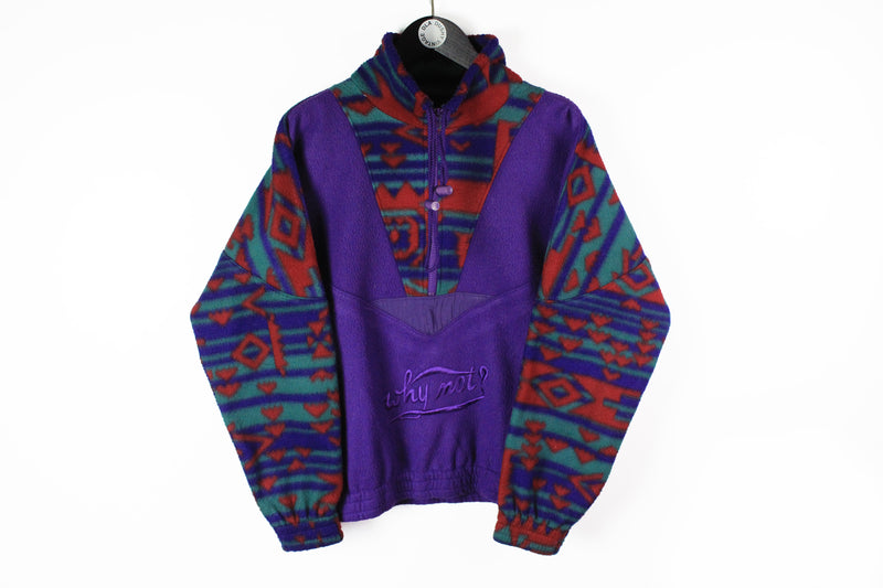 Vintage Fleece Half Zip Medium 90s purple Why Not sweater ski style