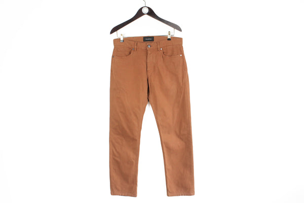 Ermenegildo Zegna Pants men's classic luxury brand brown cotton pants streetwear