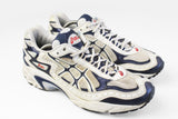 Vintage Asics Sneakers US 9.5 white blue 90s retro running trainers shoes
