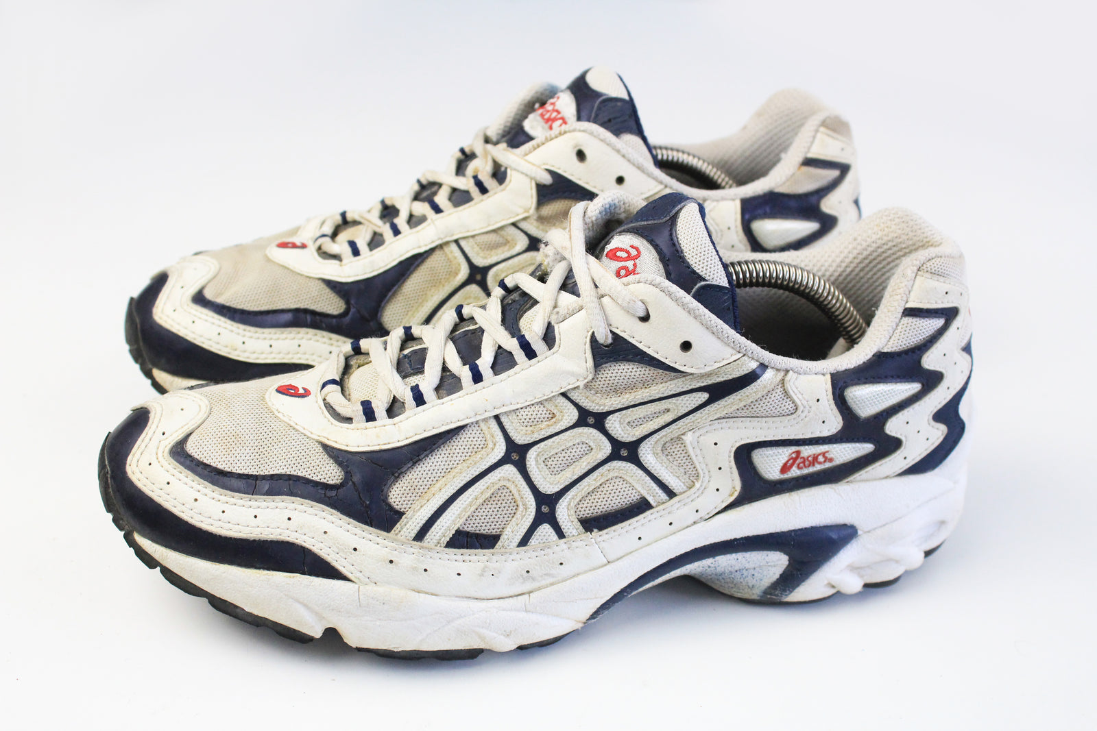 Vintage 90s Asics Mens 9.5 Gel Rage Lo Leather Sneakers Shoes White AS IS Taiwan True Vintage Deadstock 1980s- Mid 1990s Asics Gel OG Made in  main image 2