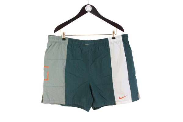 Vintage Nike Shorts XLarge Swimming green summer vibe 90's shorts