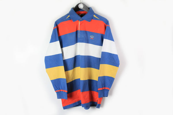 Vintage Paul & Shark Rugby Shirt XLarge multicolor striped 90s sport long sleeve polo t-shirt sweatshirt