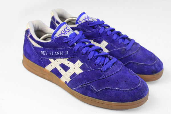 Vintage Asics Sky Flash 2 Sneakers US 9 blue indoor 90s retro sport suede trainers