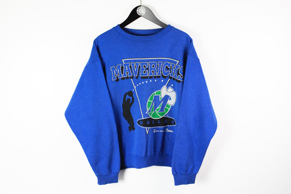 Vintage Mavericks Dallas Sweatshirt Medium blue Hanes basketball 90s sport NBA jumper