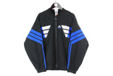 vintage ADIDAS men's track jacket Size M authentic bomber black blue rare retrorave hipster zipped classic trackjacket suit 90s 80s sport