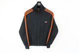 Vintage Adidas Descente Track Jacket Women's Medium black orange 80's full zip style