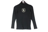 Vintage Polo Sport by Ralph Lauren Turtleneck Sweatshirt Women's Small black big logo center authentic 90s USA jumper