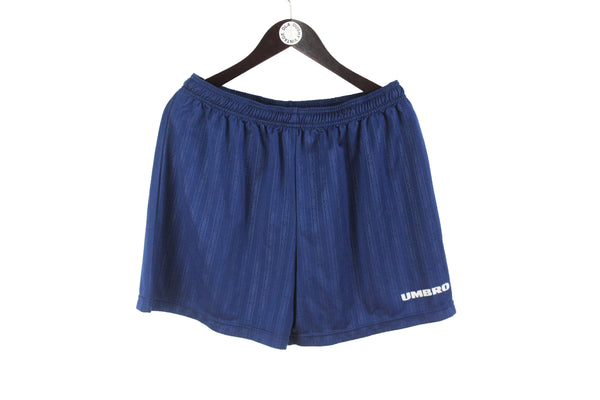 Vintage Umbro Shorts Large / XLarge blue sport polyester 90's football style 