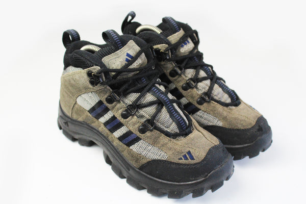 Vintage Adidas Sneakers Women's US 6.5 gray black 90s trekking sport shoes