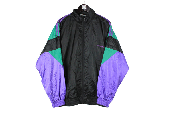 Vintage Adidas Track Jacket XLarge size men's oversize retro wear sport authentic athletic 90's rare sport clothing multicolor 80's running outfit full zip windbreaker
