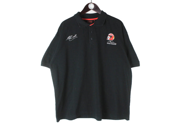 Vintage Michael Schumacher Polo T-Shirt XXLarge Ferrari black 00s authentic small logo racing Formula 1 rare shirt