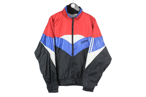 vintage ADIDAS ORIGINALS Track Jacket Size L authentic black blue red rare retro hipster 90s 80s classic athletic outfit sport suit light