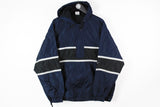 Vintage Nike Anorak Jacket Large hooded blue black 90s sport jacket