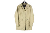 Woolrich Trench Women's Large size beige long fit classic autumn wear windbreaker jacket full zip