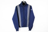 Vintage Adidas Track Jacket Large 70s blue sport white stripes windbreaker