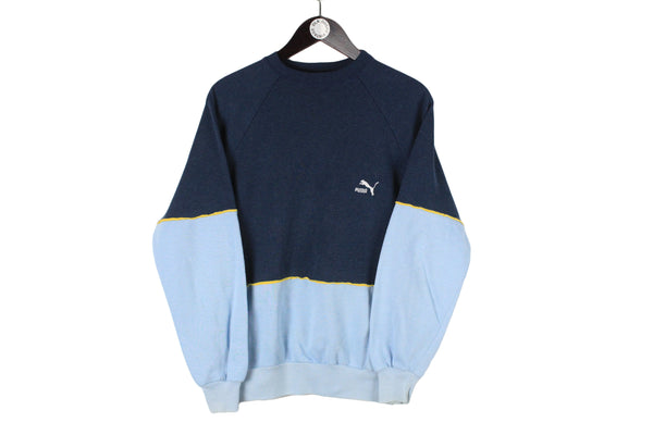 Vintage Puma Sweatshirt men's size unisex oversize pullover blue long sleeve crewneck retro rare classic jumper authentic athletic 90's style outfit streetwear