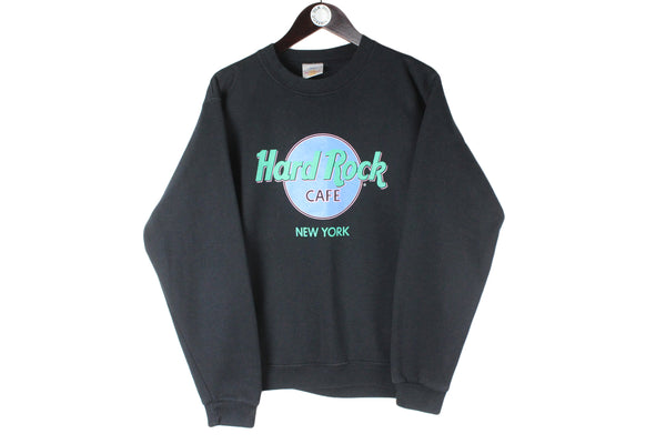 Vintage Hard Rock Cafe New York Sweatshirt Small black big logo crewneck 90s retro sport jumper