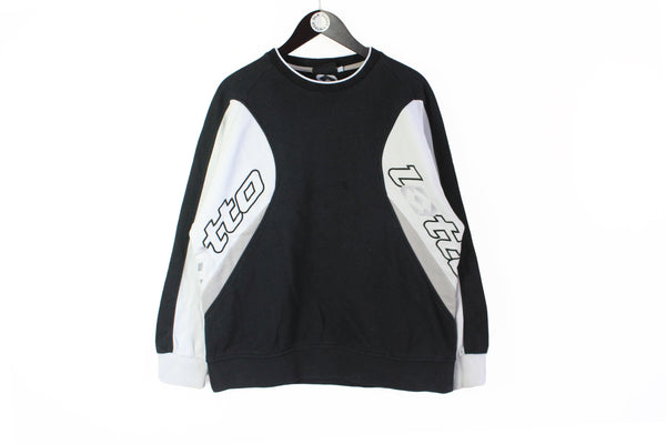 Vintage Lotto Sweatshirt Large / XXLarge black white big logo 90's Italian brand