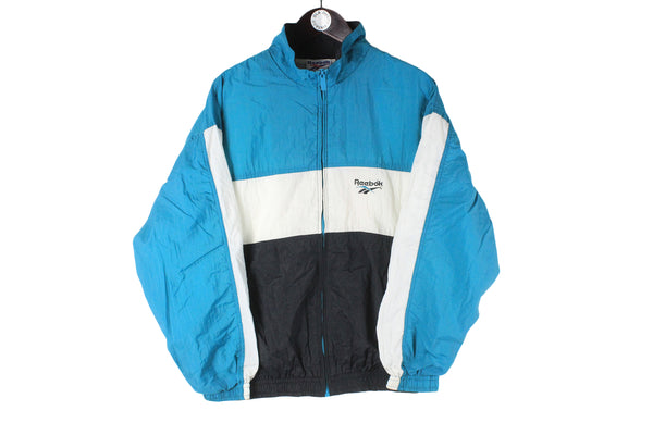 Vintage Reebok Track Jacket Small blue 90s retro windbreaker sport style cardigan