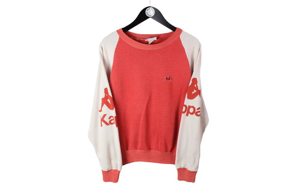 Vintage Kappa Sweatshirt Small red white 80's big logo crewneck 