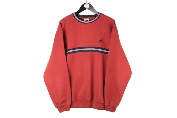 Vintage Adidas Sweatshirt red small logo 90s crewneck retro jumper