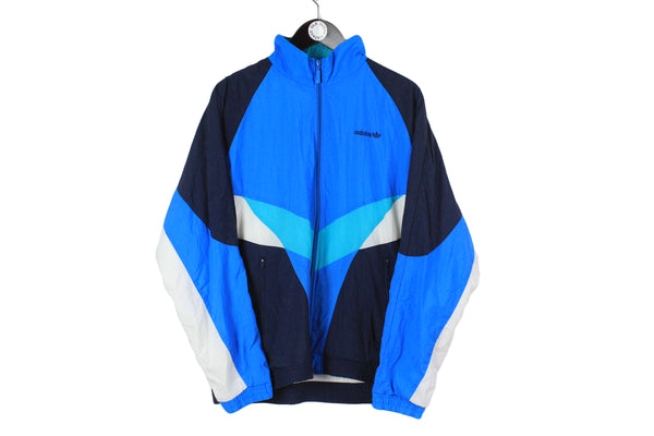 vintage ADIDAS ORIGINALS men's track jacket SIZE L authentic blue black rare retro acid rave hipster zipped trackjacket suit 90s 80s sport