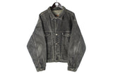 Vintage Diesel Denim Jacket gray 90s retro heavy coat jeans jacket 90s USA style